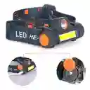 Linterna Led Recargable Con Cabeza De Casco T6, 1 Linterna Led 2 En 1, Color Negro, Luz Amarilla