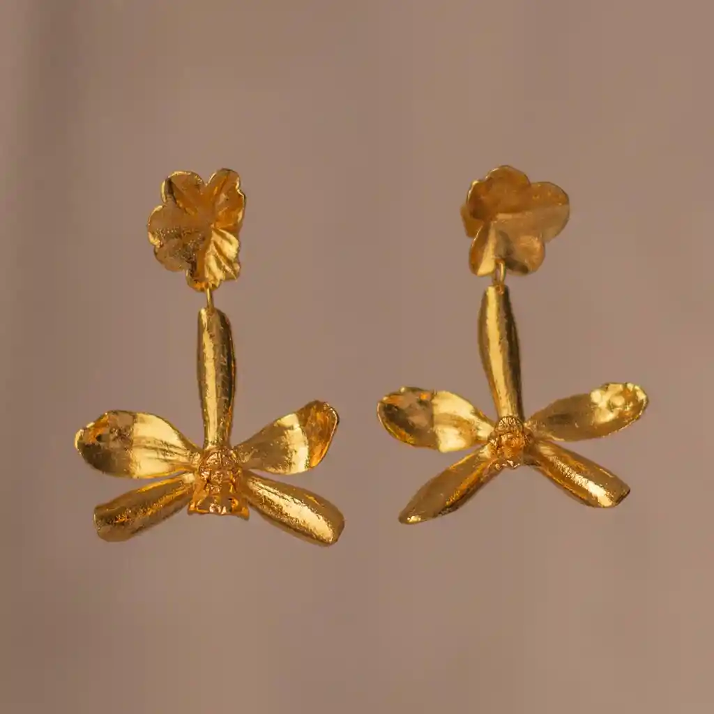 Aretes Orquidea P Crassilabia Hoja Hiedra