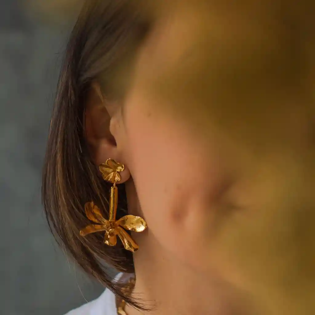 Aretes Orquidea P Crassilabia Hoja Hiedra