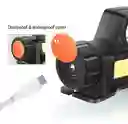 Linterna Led Recargable Con Cabeza De Casco T6, 1 Linterna Led 2 En 1, Color Negro, Luz Amarilla