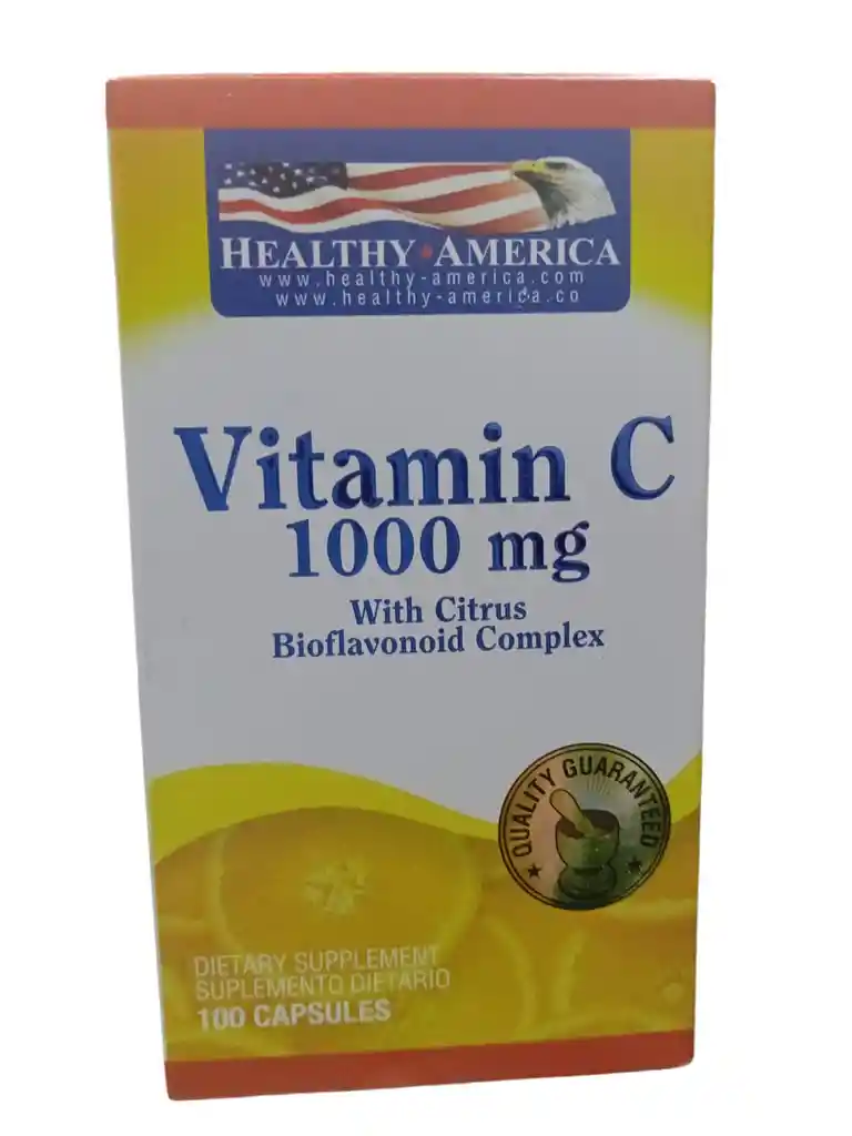 Vitamina C 1000 Mg With Citrus Bioflavonoid Complex X 100 Capsulas Healthy America