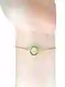 Pulsera En Acero Dorada Con Diseño De Virgen De Circones Color Verde Esmeralda