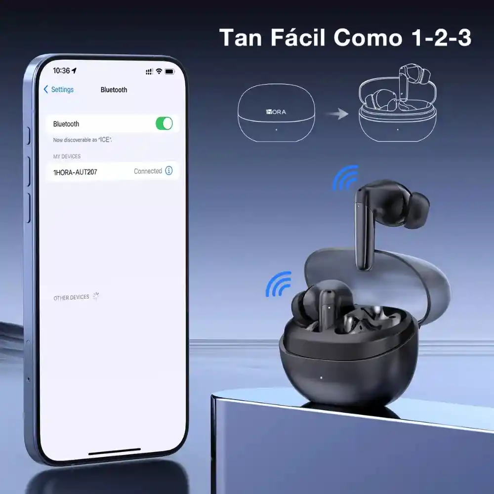 Audifonos Inalambricos Bluetooth 1hora Aut207 Negro