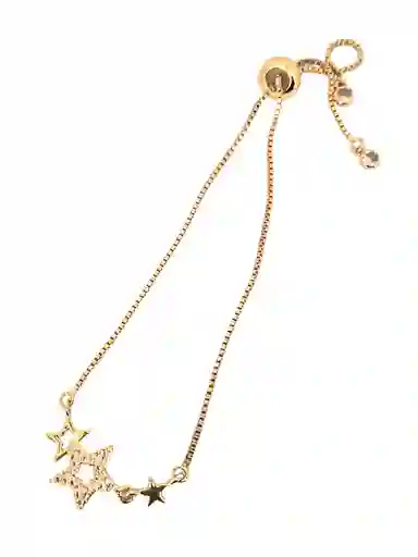 Pulsera Dorada En Acero Con Colgante De Tres Estrellas