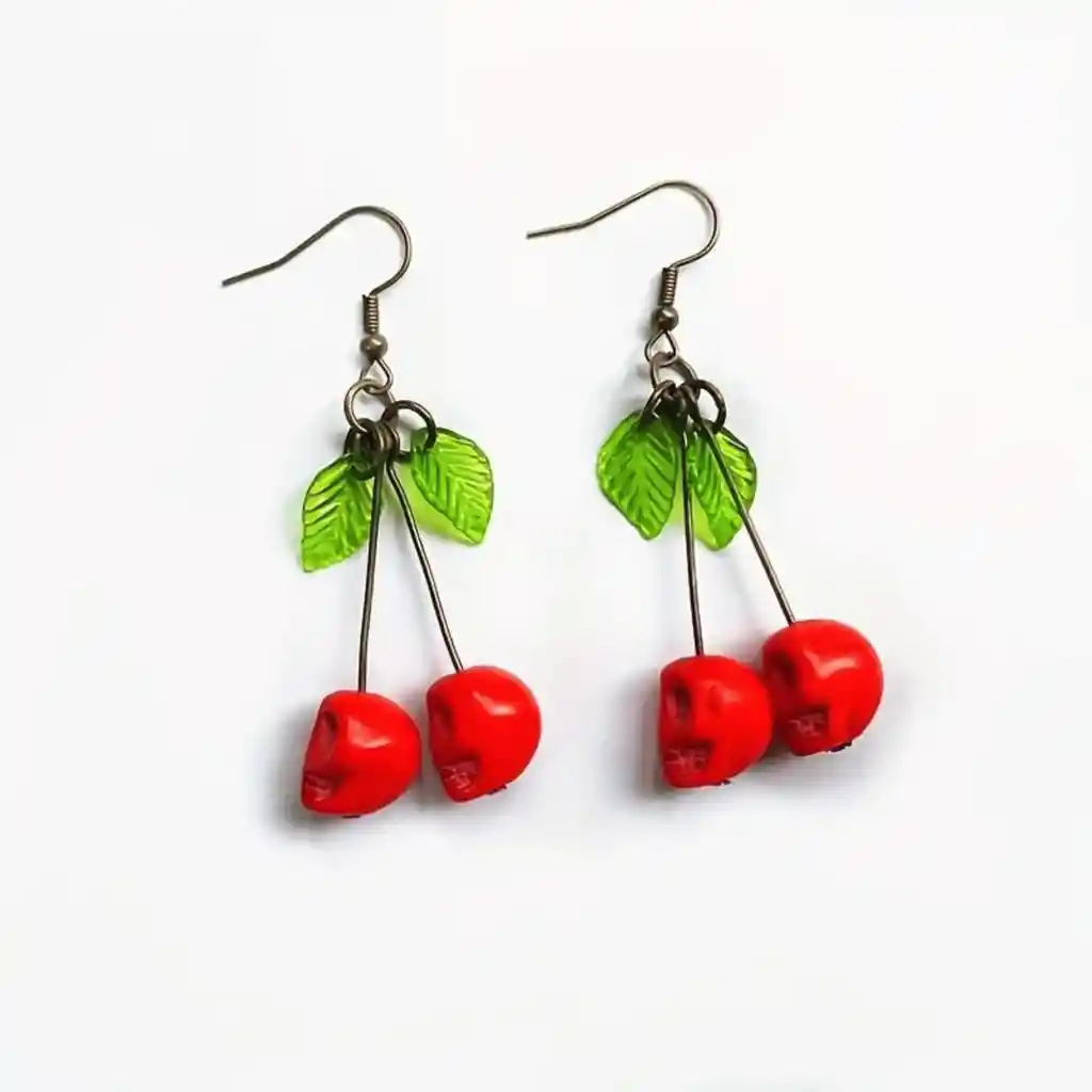 Aretes Calavera-rojos