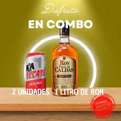 Combo Ron Viejo De Caldas + Cerveza Tecate Lata