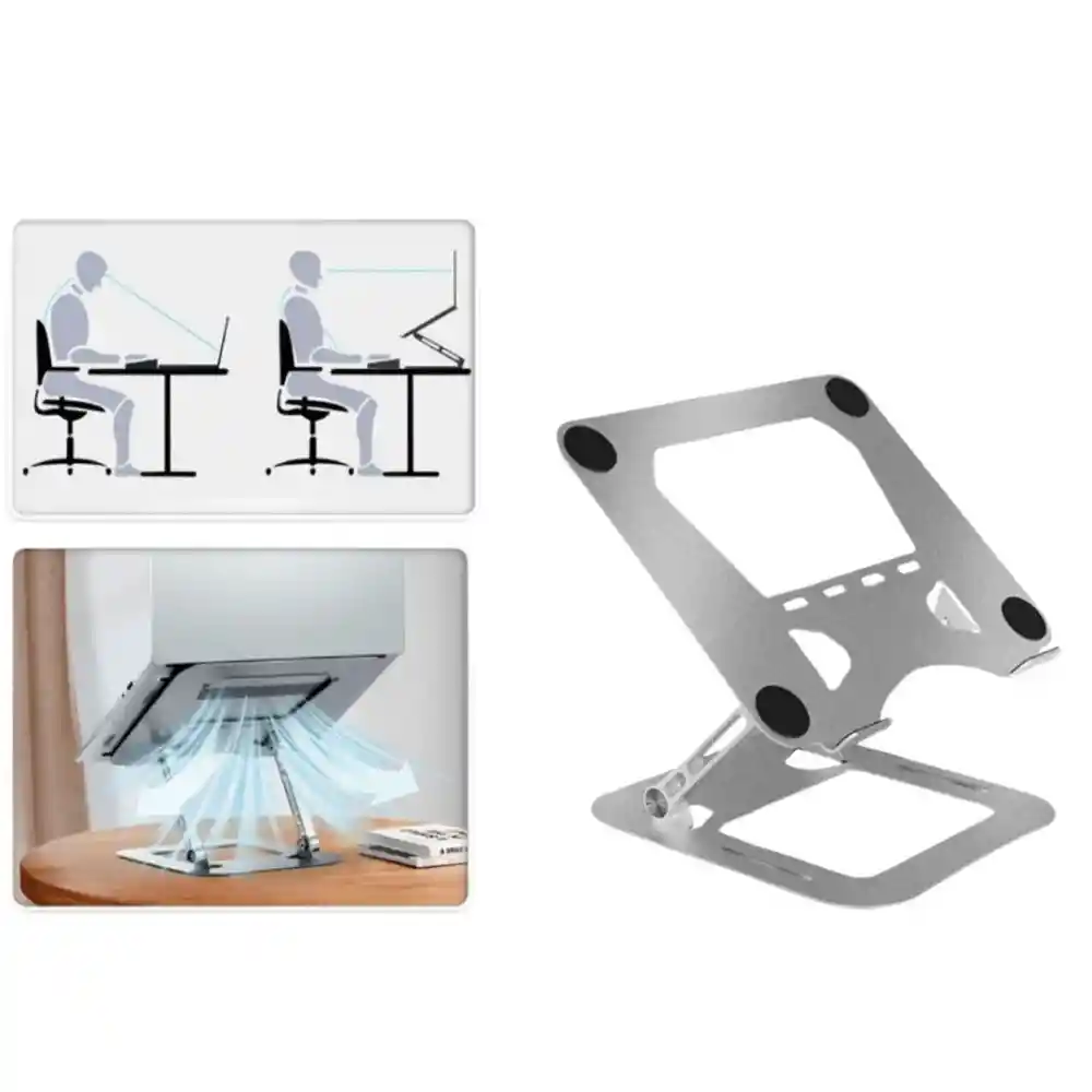 Base Soporte Portatil Para Tablet Laptop Plegable Ajustable Metalico