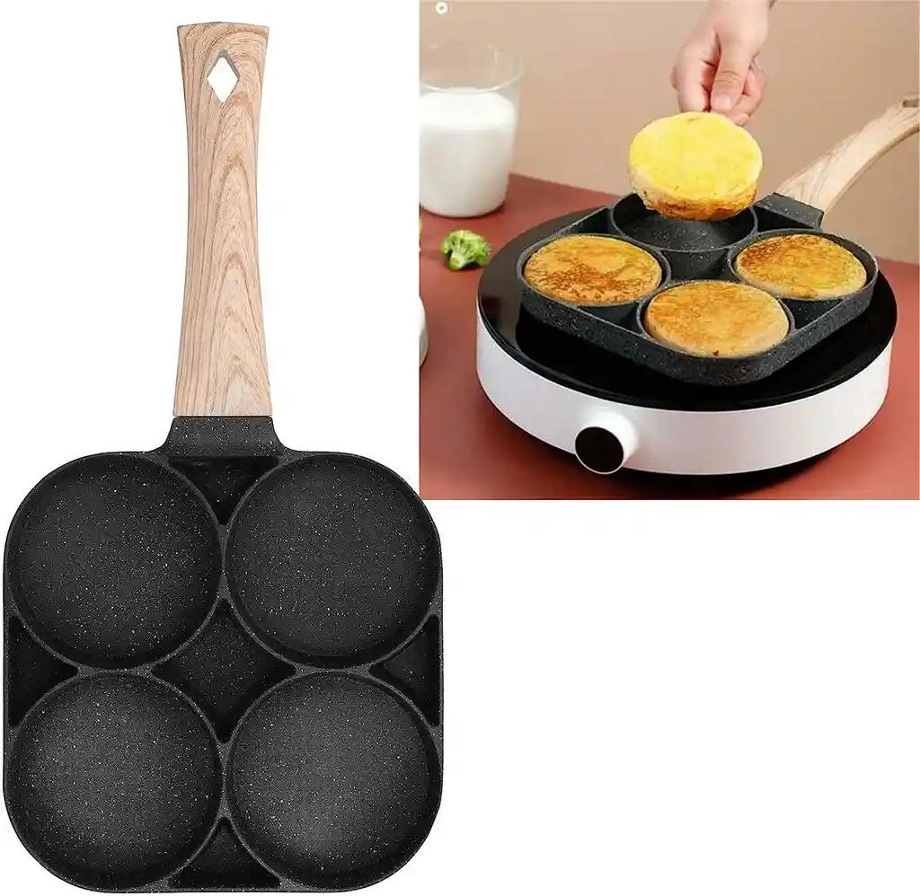 Sarten Antiadherente 4 Puestos Para Huevos Arepas Pancakes