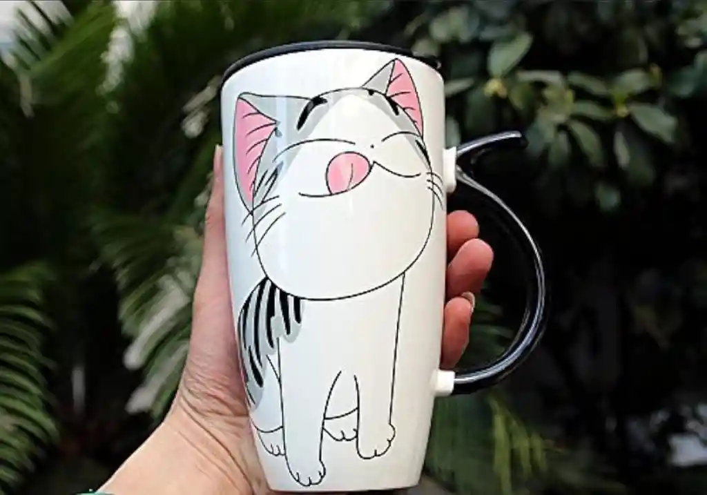 Pocillo Vaso Mug Taza Catlovers Gato Contento