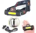 Linterna Led Recargable Con Cabeza De Casco T6, 1 Linterna Led 2 En 1, Color Negro, Luz Amarilla