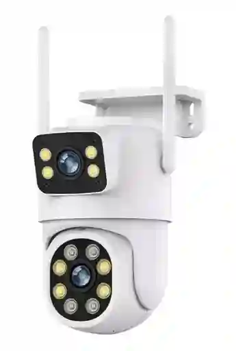 Cámara De Seguridad Al Aire Libre De Doble Lente Con El Gran Angular Y Teleobjetivo