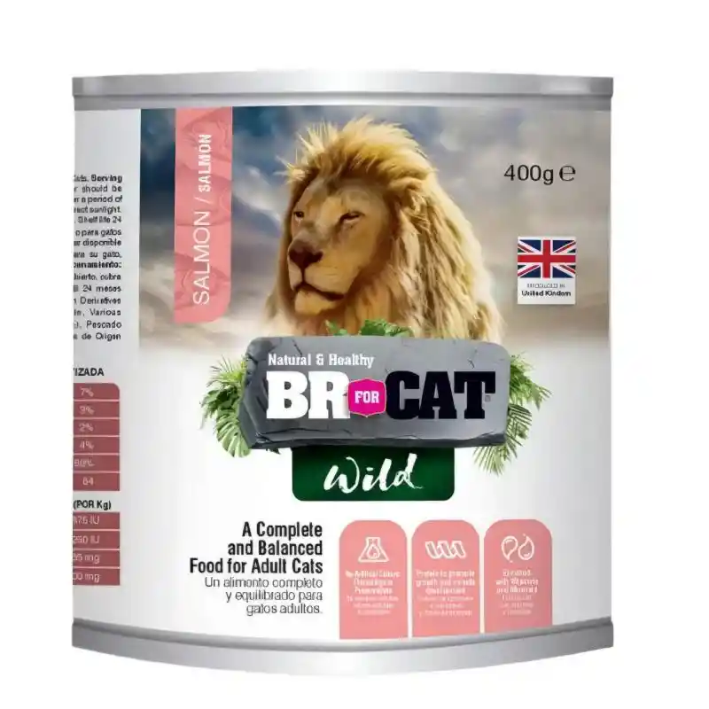 Alimento Húmedo Para Gato Lata Br For Cat Wild Salmon X 400 G