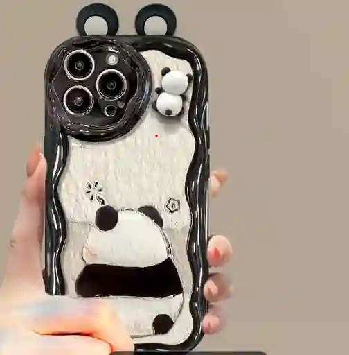 Forro Iphone 11 Dama Oso Panda Con Orejas Iphone 11 Negro