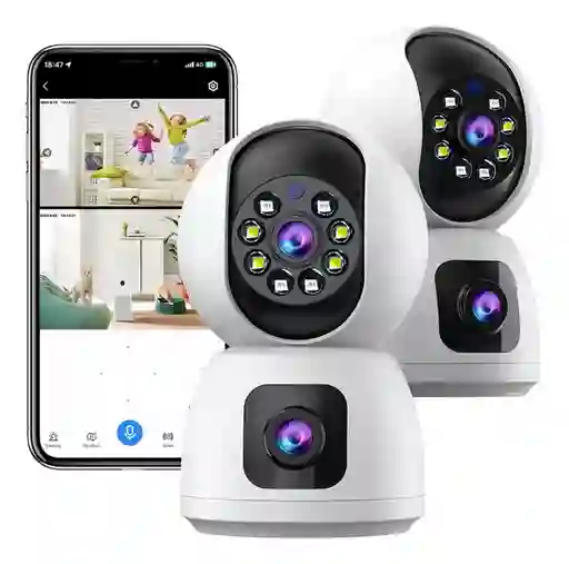 Camara De Seguridad Wifi Ip Doble Lente