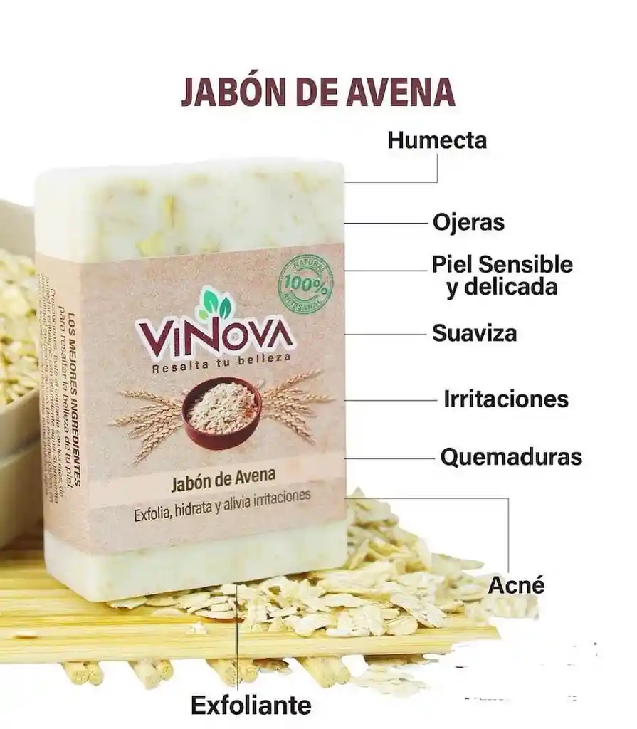 Jabon Artesanal De Avena 65gr