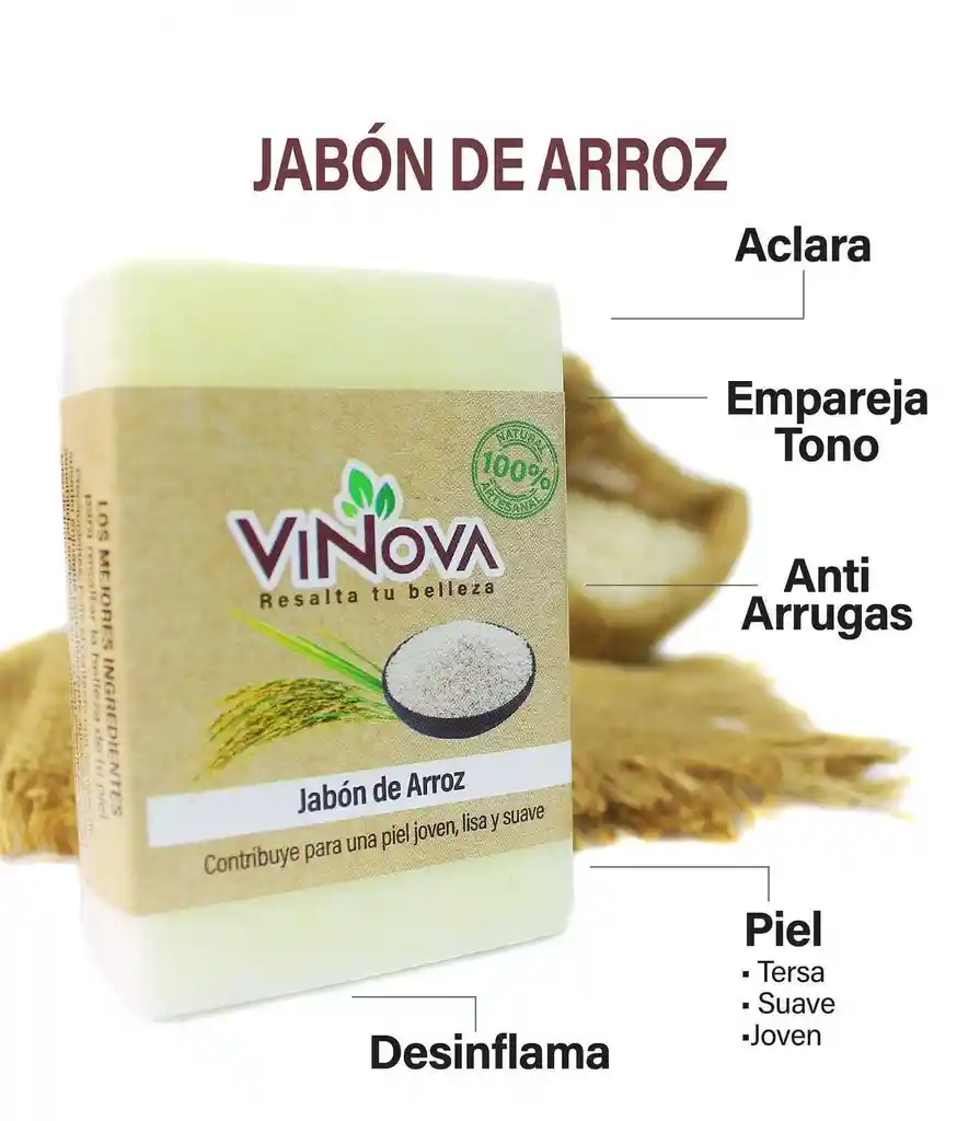 Jabon Artesanal De Arroz 120gr