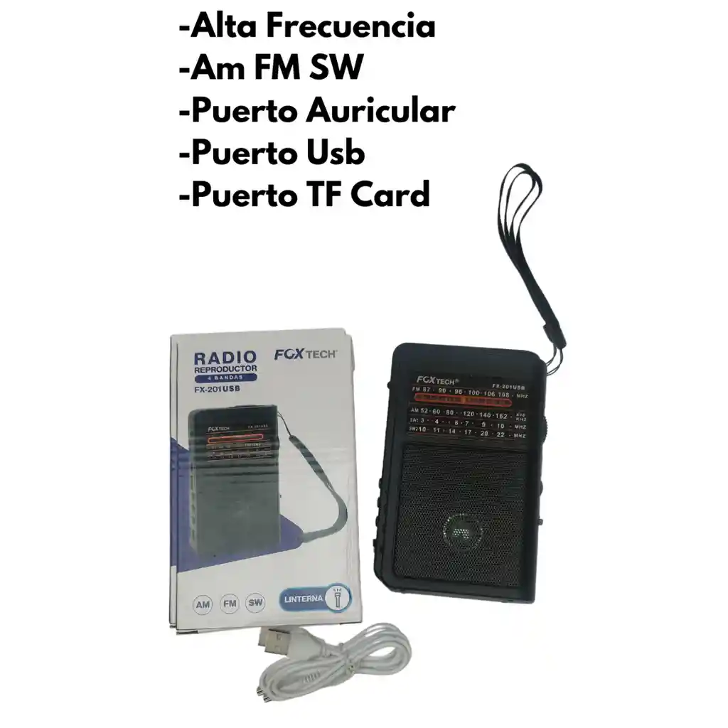 Radio Am Fm Recargable Portable Foxtech Fx201usb 500mah