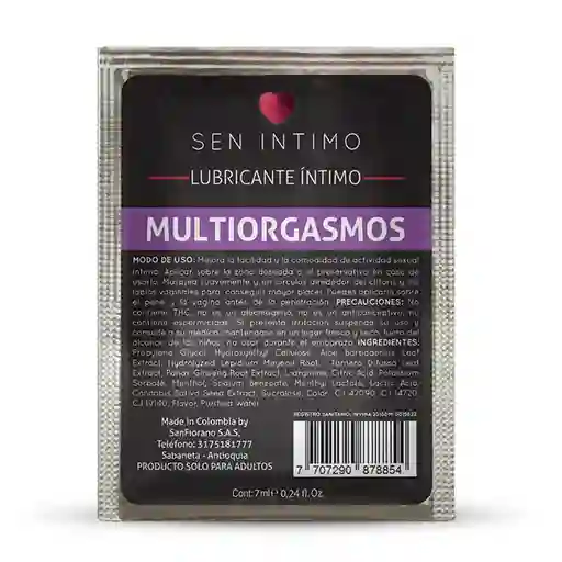 Lubricante Multiorgasmos Sachet 7ml Sen Intimo