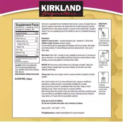 Kirkland Fibra Natural Sin Azucar 2.3lb