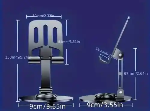 Soporte Metálico Para Teléfono, Plegable, Giratorio 360°