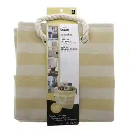 Caja Tejida Para Almacenamiento Con Cuerda En Tela