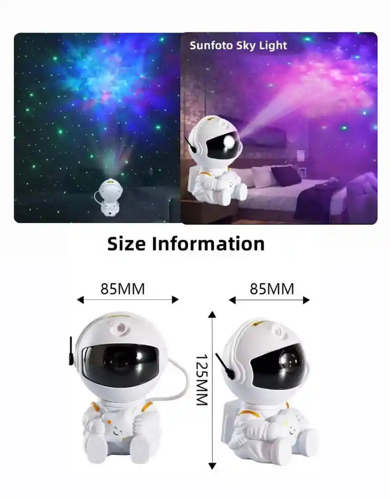 Astronauta Nebulosa Proyector De Luces