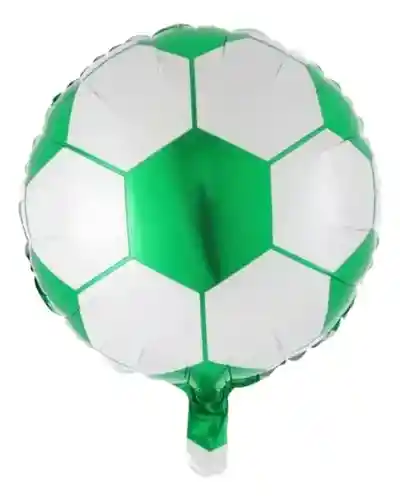 Globo Metalizado Balon De Futbol - Verde 18"