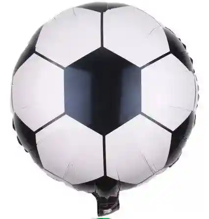 Globo Metalizado Balon De Futbol - Negro 10"