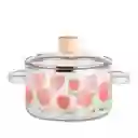 Olla De Vidrio Diseño Flor De Borosilicato Con Tapa 1.5 Litros