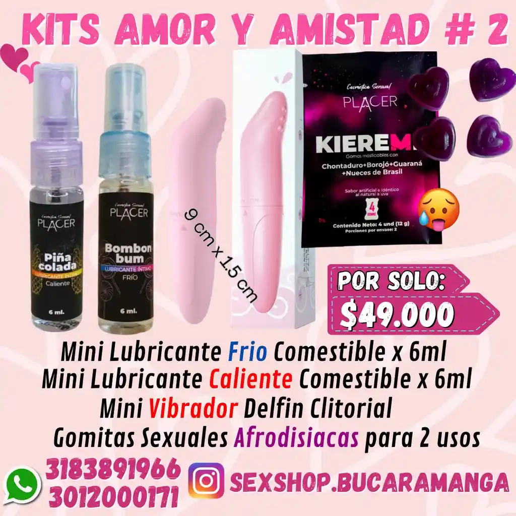 Kit Amor Y Amistad. Kit Sexual #2, Kit Vibrador Y Potenciador