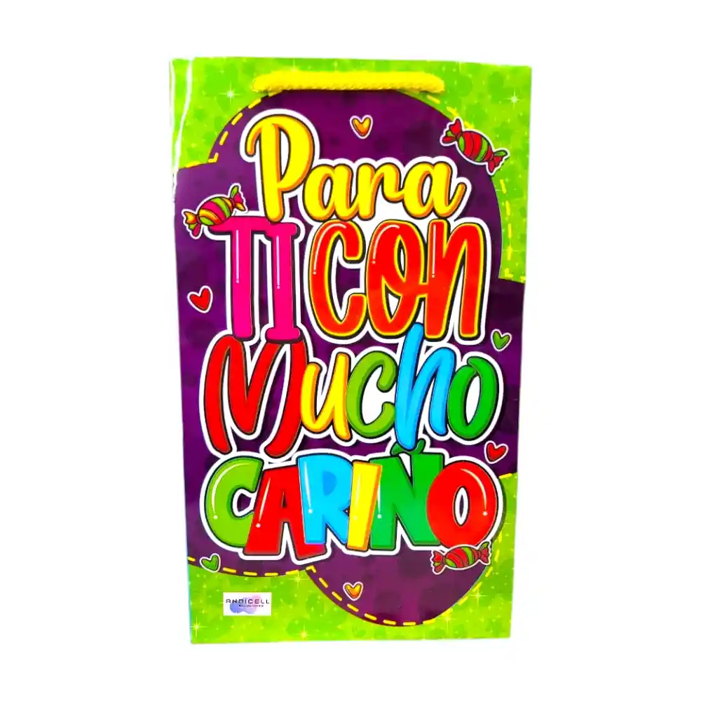 Bolsa De Regalo Obsequio Pequeña Decorada 28 X 16 Cm