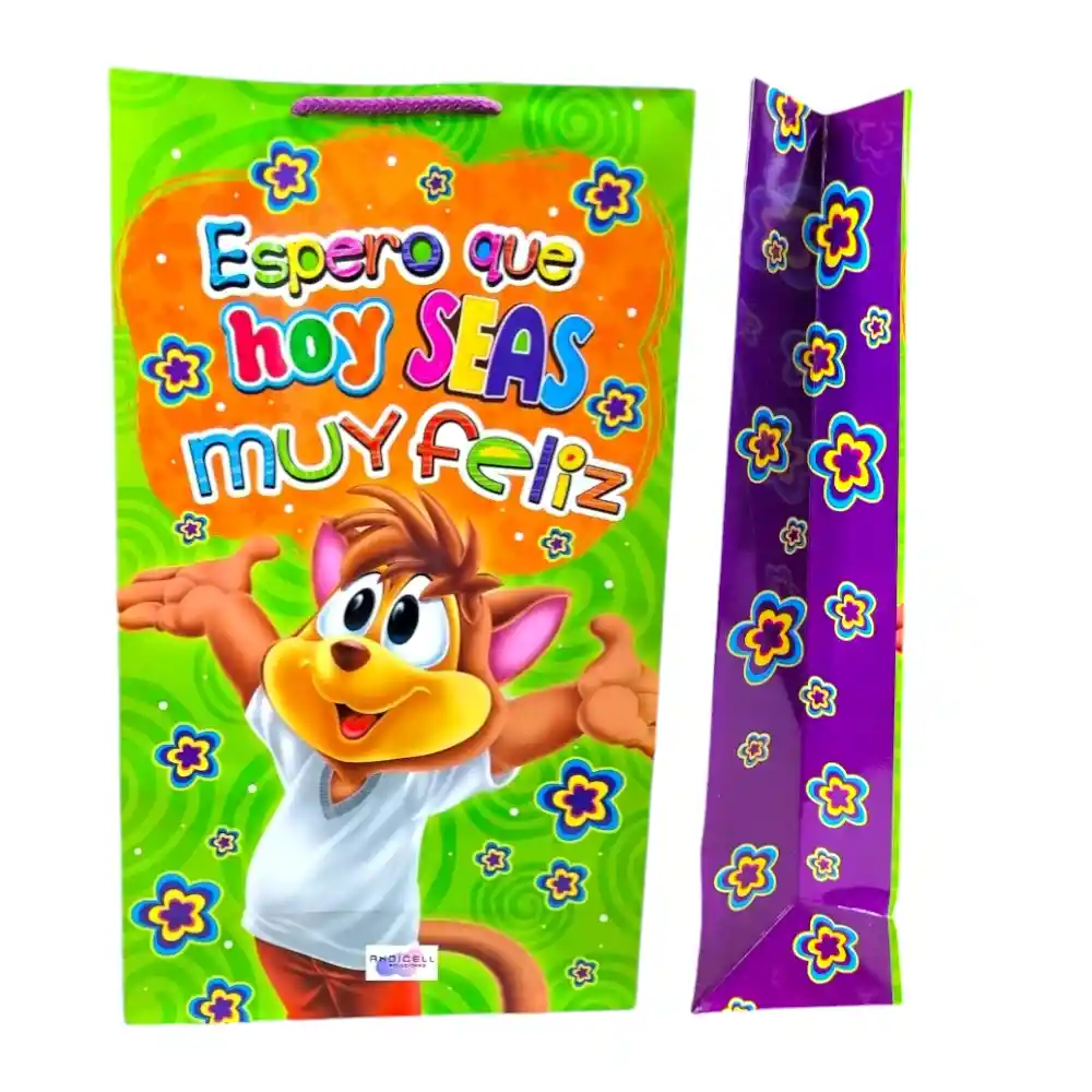 Bolsa De Regalo Obsequio Grande Decorada 40 X 24 Cm