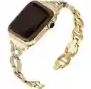 Pulso Apple Watch Metalico Brillos Dorado 38-40-41mm