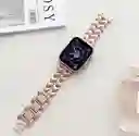 Pulso Apple Watch Metalico Corazones Cute Oro Rosa 38-40-41mm