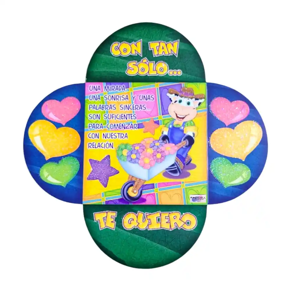 Tarjeta De Regalo Armable Con Mensaje Te Quiero