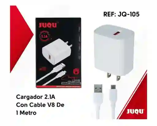 Cargador Usb V8 2.1a Con Cable Usb Micro