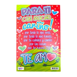 Tarjeta De Regalo Mediana Con Mensaje Amor