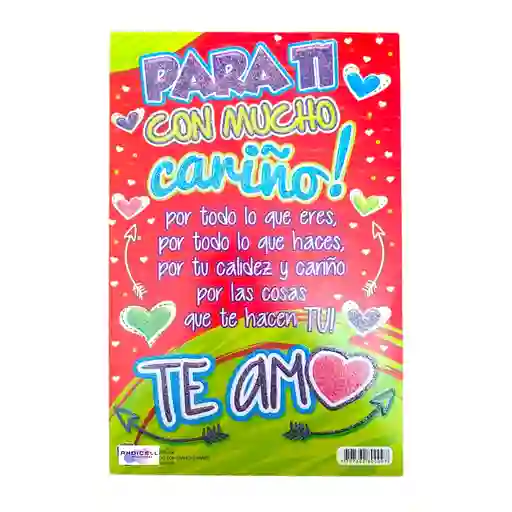 Tarjeta De Regalo Mediana Con Mensaje Amor