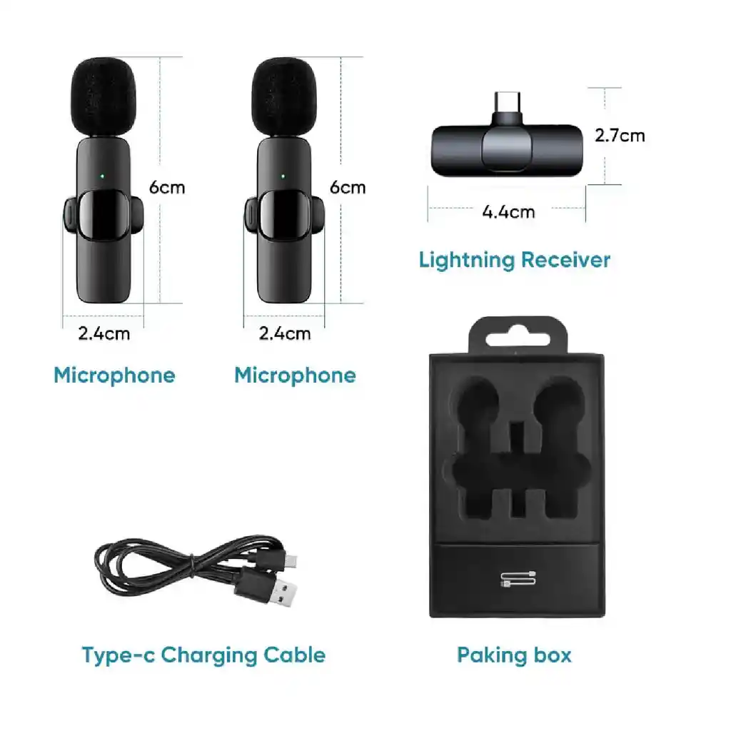 Microfono Inalambrico De Solapa X 2 Con Conector Usb-c/tipo C Tiktok Influencer Redes