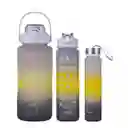 Termo Motivacional Set X 3 Capacidades: 2 Litros, 780ml Y 280ml - Negro