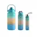 Termo Motivacional Set X 3 Capacidades: 2 Litros, 780ml Y 280ml - Azul