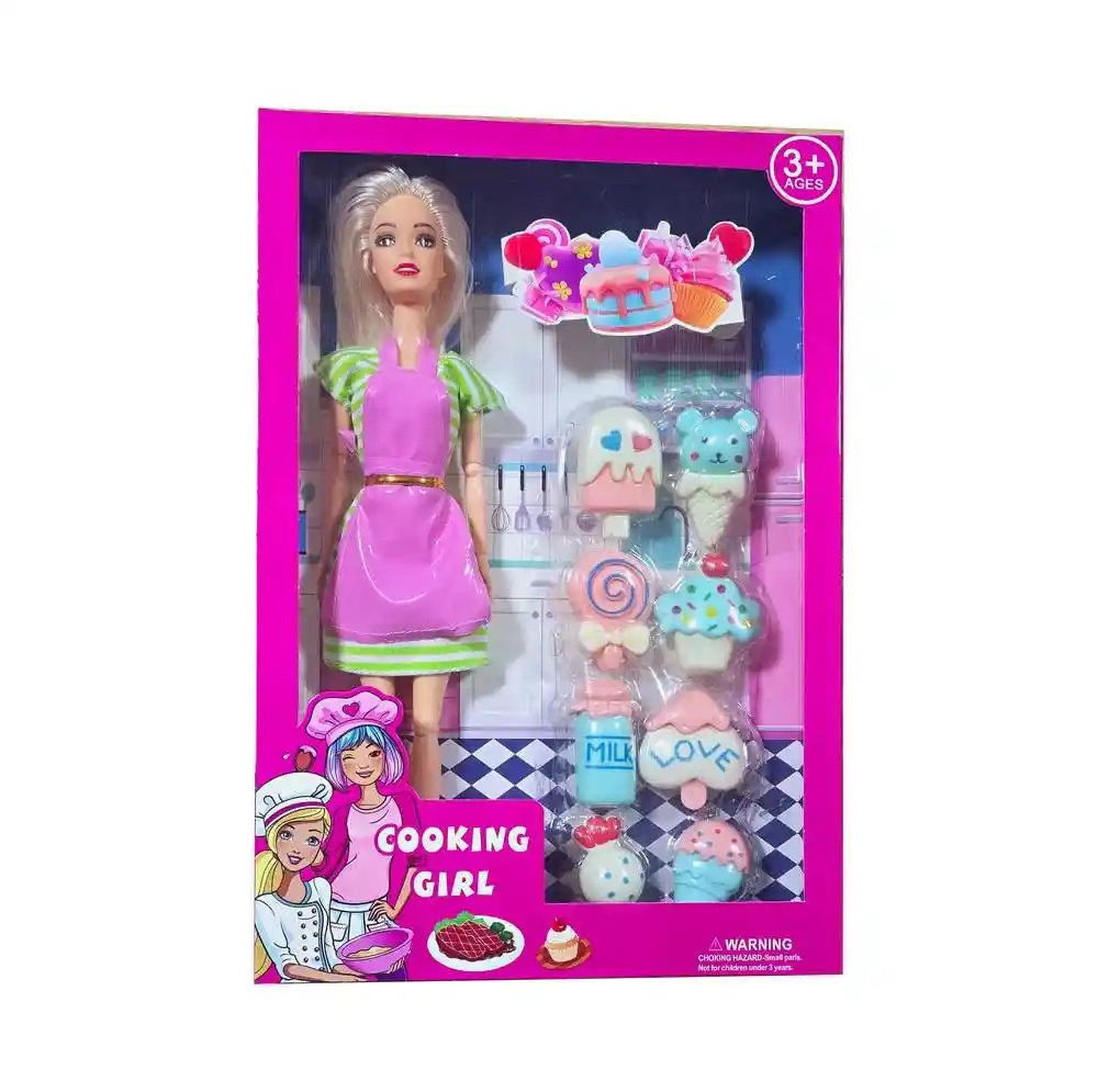 Muñeca Vestido Helados Dulce Accesorios Niñas Juguete Niñas