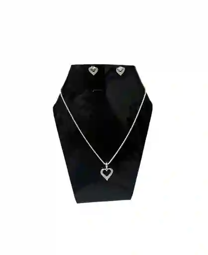 Trio Plata Ley 925 Corazon Brillante Garantia Original + Estuche De Lujo