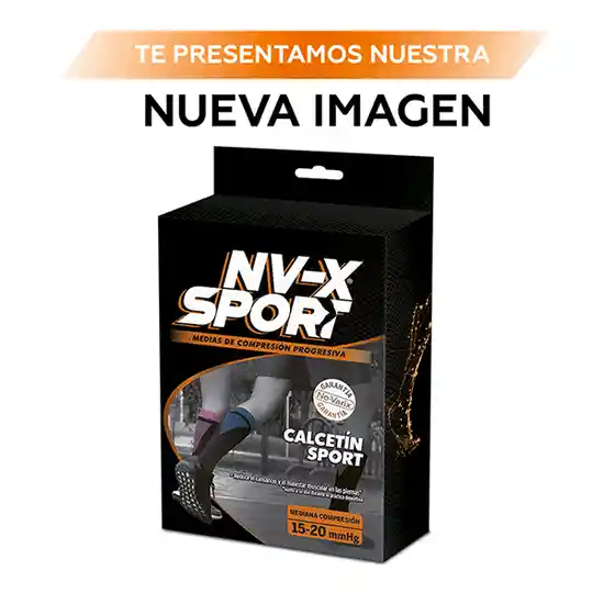 NV-X Sport Calcetín Deportivo 15-20 mm/hg White-Black M