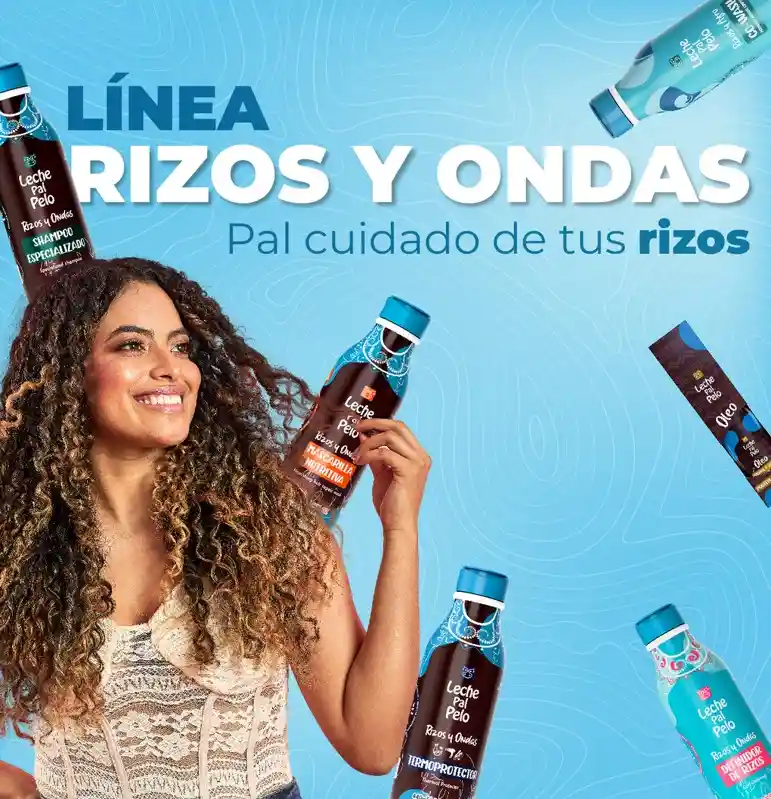 Kit Rizos Y Ondas (shampoo + Mascarilla + Termoprotector) Leche Pal Pelo 440ml