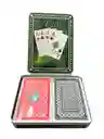 Juego Poker Royal Doble Caja Metalica Ref. Sc-2199