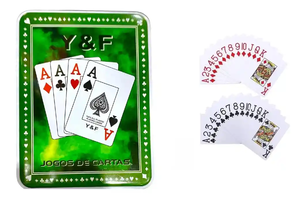 Juego Poker Royal Doble Caja Metalica Ref. Sc-2199