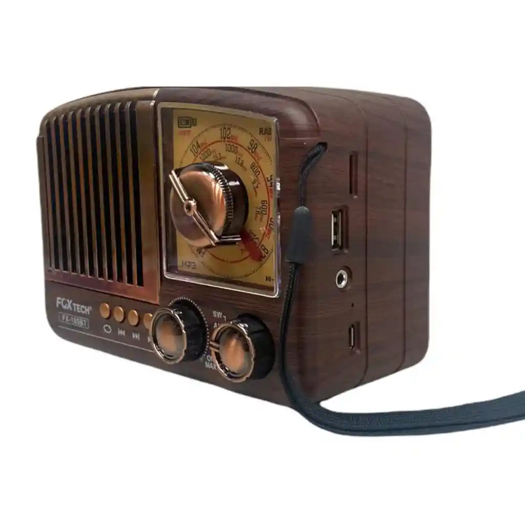 Radio Lindo Vintage Clasico Finca Rural Bluetooth Am Fm Usb Fox-tech Fx-165bt