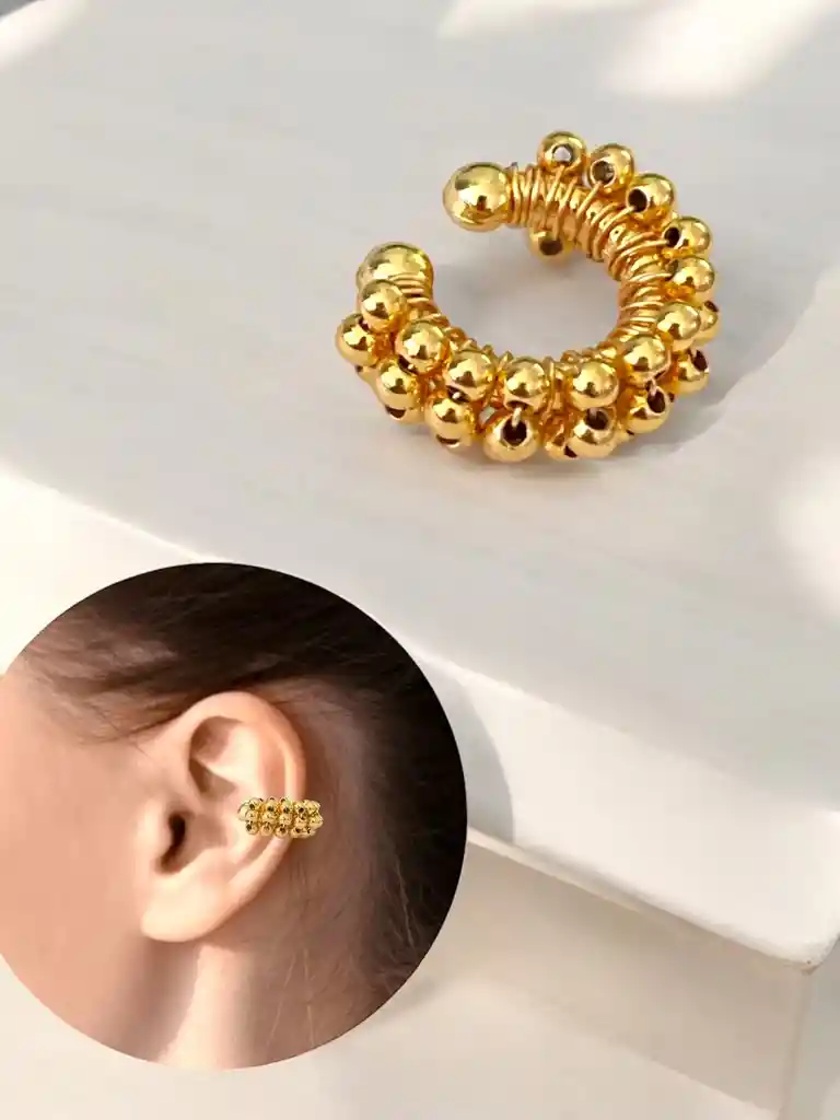 Ear Cuff De Cover Gold - Rodio, Arete Ear Cuff En Rodio, Joyeria, Joyas