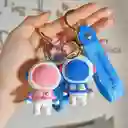 Llavero 3d Astronauta Pixel (azul)